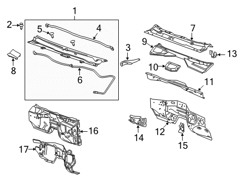 2019 Chevy Silverado 3500 HD Cab Cowl Diagram