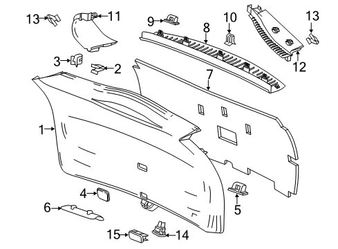 2019 Buick Enclave Side Trim Panel, Jet Black, Driver Side Diagram for 84368214