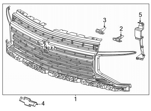 2025 Chevy Tahoe Grille & Components Diagram 2 - Thumbnail