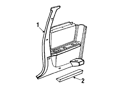 1994 Oldsmobile Cutlass Supreme Interior Trim - Quarter Panels Diagram 3 - Thumbnail