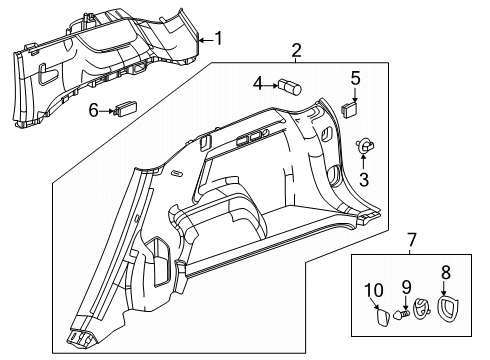 2025 Chevy Equinox Interior Trim - Quarter Panels Diagram