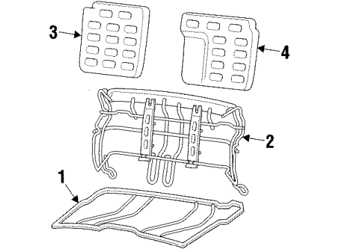 1988 Chevy Beretta Rear Seat Components Diagram