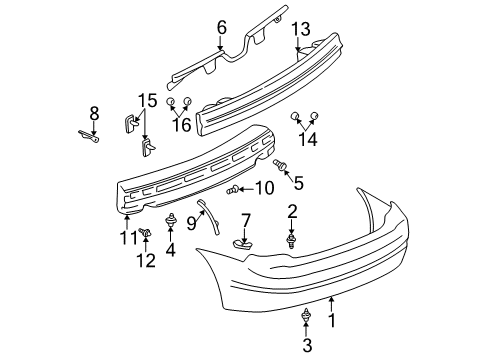 2003 Oldsmobile Alero Impact Bar Diagram for 10399543