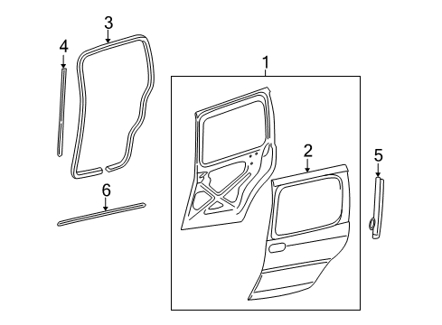2007 Saturn Relay Outer Panel, Passenger Side Diagram for 15180602