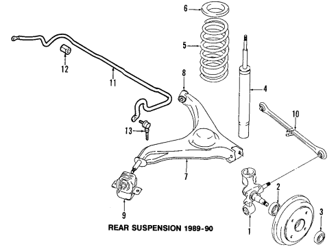 1998 Chevy Metro Lower Control Arm - Rear Diagram