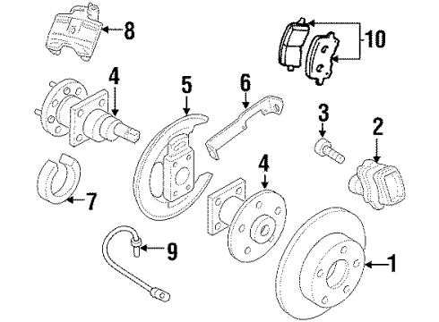 1999 Oldsmobile Intrigue Brake Components Diagram