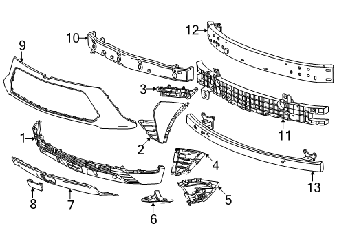 2024 Chevy Blazer EV Bumper & Components - Front Diagram