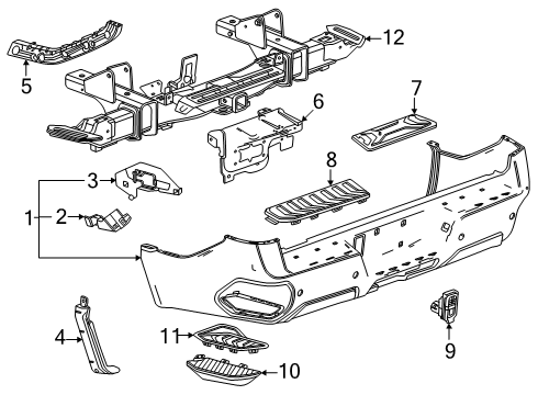 2024 Chevy Silverado EV Bumper & Components - Rear Diagram