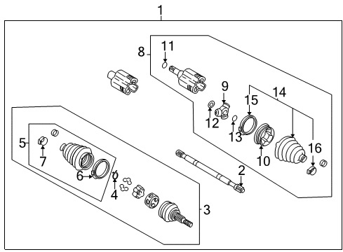 2003 Chevy Venture Axle Assembly, Front Driver Side Diagram for 20859642