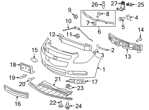 2012 Chevy Malibu AC Temperature Sensor BrACket Diagram for 15880714