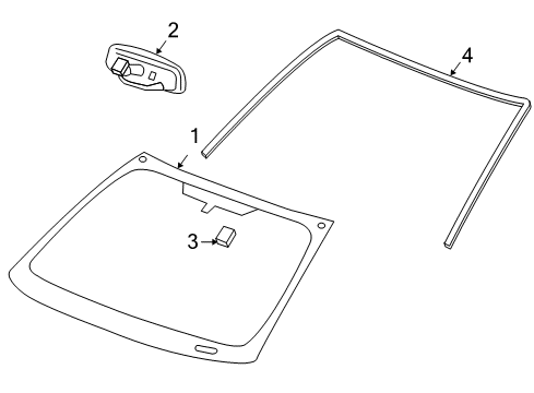 2005 Pontiac G6 Glass - Windshield Diagram