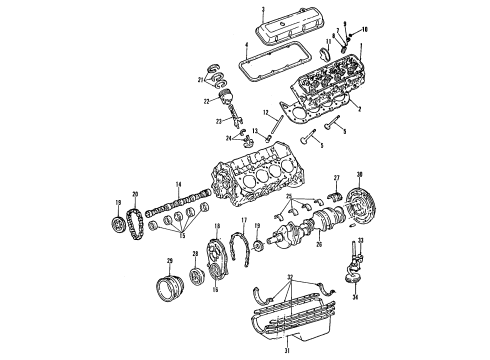 1988 Chevy C3500 Pistons, Rings & Bearings Diagram 3 - Thumbnail