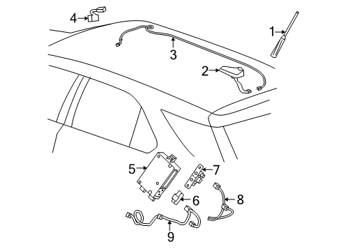 2010 GMC Terrain Antenna Cable Diagram for 25944014