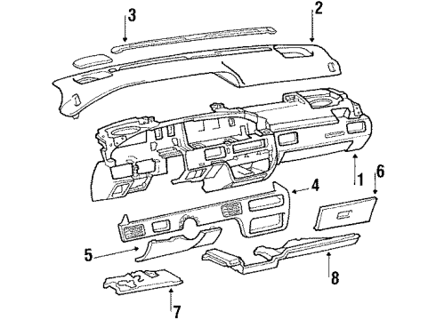 1987 Pontiac Bonneville Ashtray Diagram for 25529274