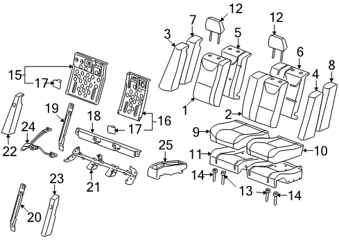 2006 Pontiac G6 Headrest, Rear Diagram for 20910468