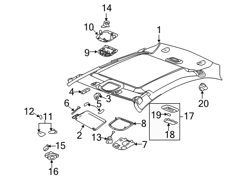 2006 Pontiac G6 Headliner Diagram for 10384352