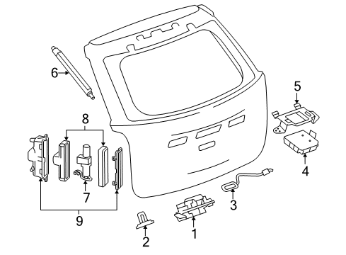 2016 GMC Terrain Actuator, Rear Diagram for 23289161