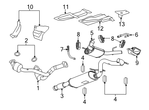 2013 Cadillac Escalade Catalytic Converter Diagram for 19419599