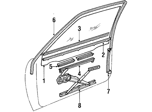 1988 Chevy Sprint Sash Channel Diagram for 96052795