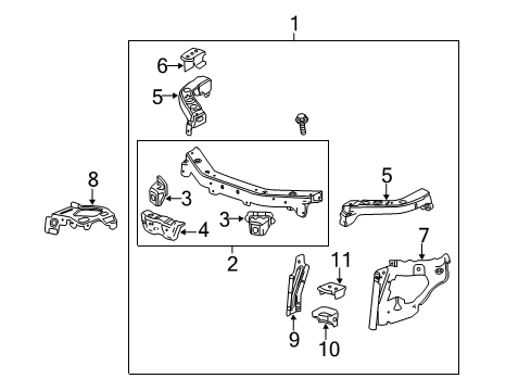 2013 GMC Terrain Extension Panel Mount Bracket, Front Passenger Side Diagram for 25798912