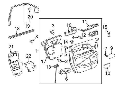 2013 Buick Enclave Lock Knob Diagram for 15801425