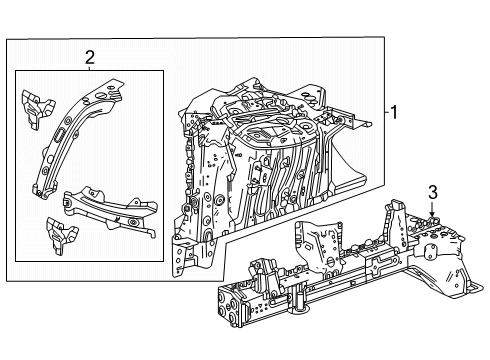 2024 Chevy Blazer EV Structural Components & Rails Diagram