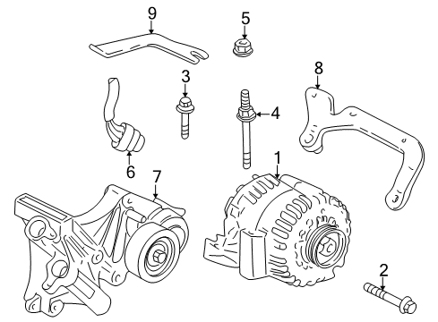 2005 Pontiac Bonneville Alternator Brace Diagram for 24507942