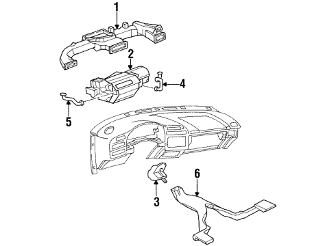 1998 Chevy Monte Carlo Radiator Assembly Upper Insulator Diagram for 10192792