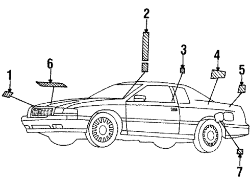 1993 Cadillac Eldorado Information Labels Diagram