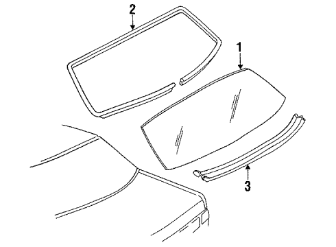 1993 Chevy Lumina Glass & Hardware - Back Glass Diagram 2 - Thumbnail
