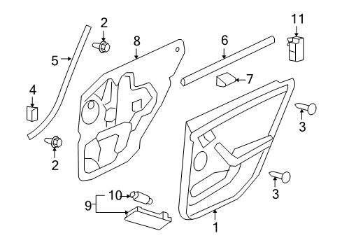 2009 Pontiac G8 Door Trim Panel Bolt Diagram for 92138776