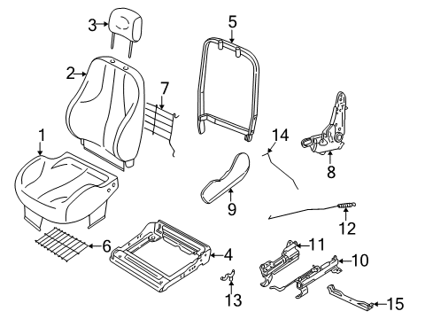 1999 Chevy Cavalier Seat Back Cover, Driver Side Diagram for 12456179