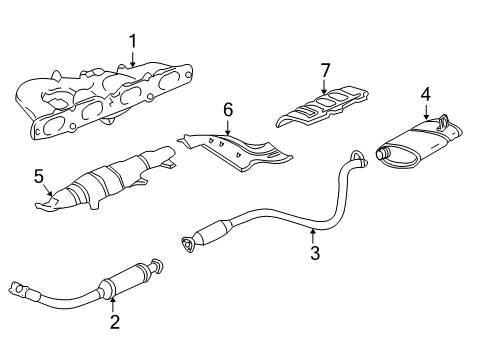 1995 Chevy Cavalier Exhaust Components Diagram 2 - Thumbnail
