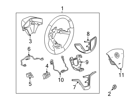 2009 Saturn Vue Steering Wheel Diagram for 25914117