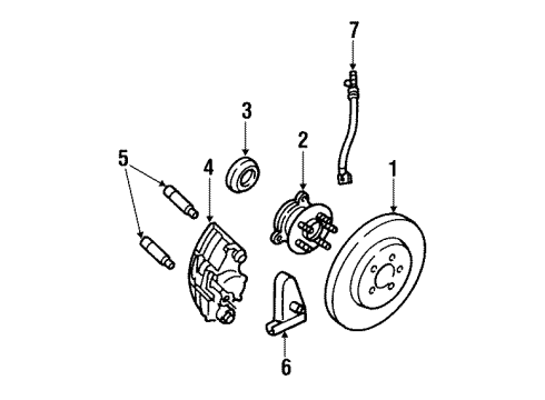 1998 Oldsmobile Achieva Flex Hose, Passenger Side Diagram for 22112404