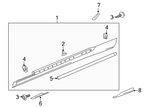 2012 Chevy Camaro Exterior Trim - Pillars Diagram