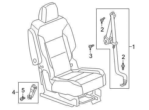 2024 Chevy Traverse Limited Second Row Seat Belts Diagram