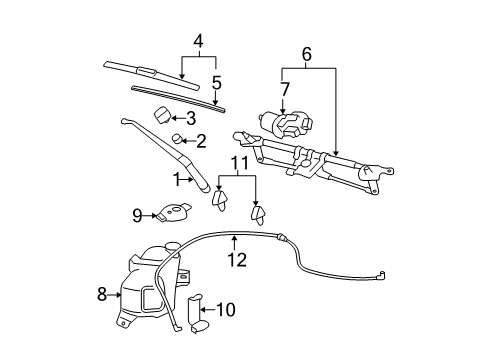 2008 Chevy HHR Wiper & Washer Components Diagram 2 - Thumbnail