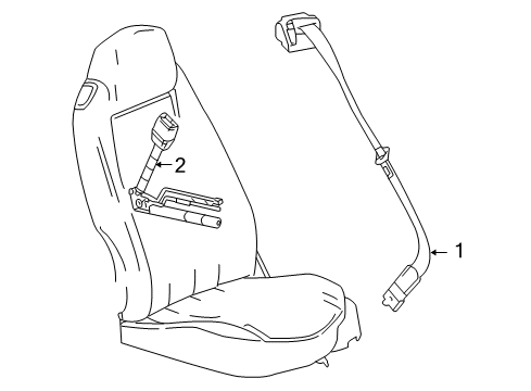 2012 Chevy Corvette Seat Belt - Body Diagram 2 - Thumbnail