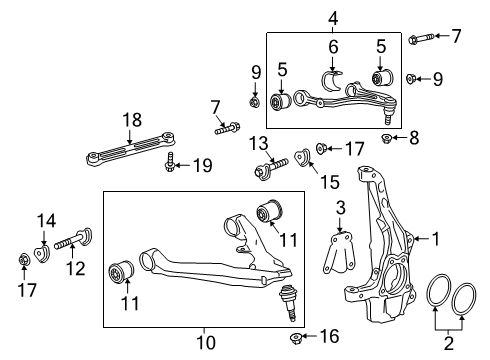 2022 GMC Sierra 1500 Limited Lower Control Arm, Driver Side Diagram for 84973288