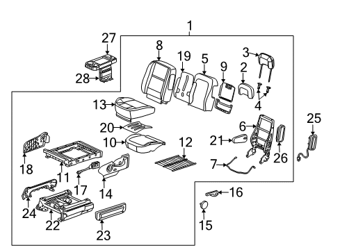 2007 Saturn Relay Seat Cover Diagram for 89043122