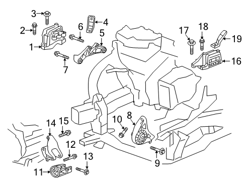 2019 GMC Acadia Engine & Trans Mounting Diagram