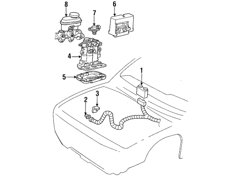1995 Oldsmobile Cutlass Ciera Brake Pressure Warning Switch Diagram for 18008614