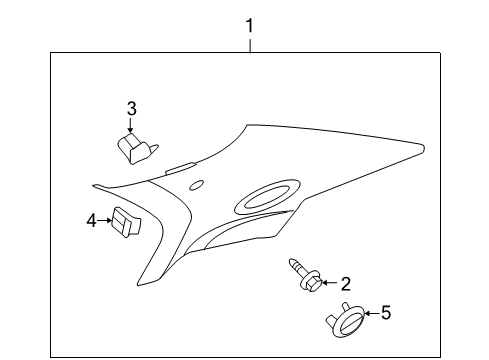 2011 Cadillac STS Interior Trim - Quarter Panels Diagram