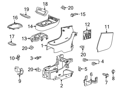 2008 Chevy HHR Front Console Diagram 2 - Thumbnail