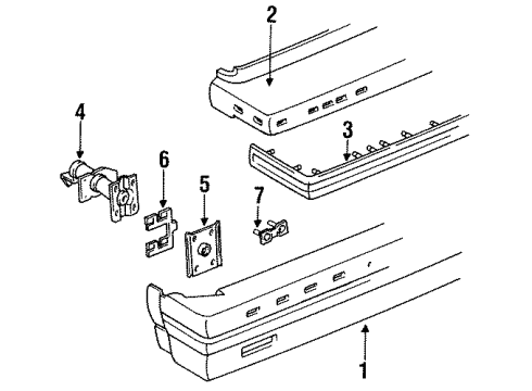 1986 Oldsmobile Delta 88 Bumper Cover Diagram for 22525201
