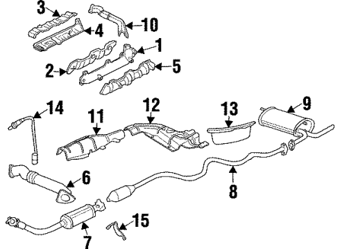 1997 Oldsmobile Cutlass Muffler & Pipe Diagram for 22692805