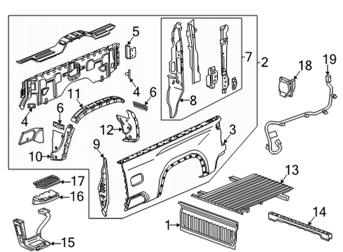 2021 Chevy Silverado 3500 HD Outer Panel, Driver Side Diagram for 84835378