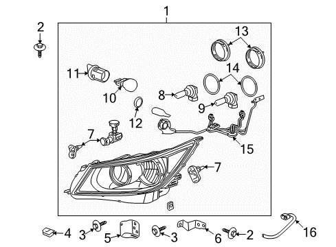 2012 Buick LaCrosse Headlamp Bulb Diagram for 84624411