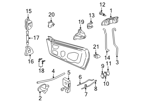 1996 Pontiac Sunfire Lock & Hardware Diagram